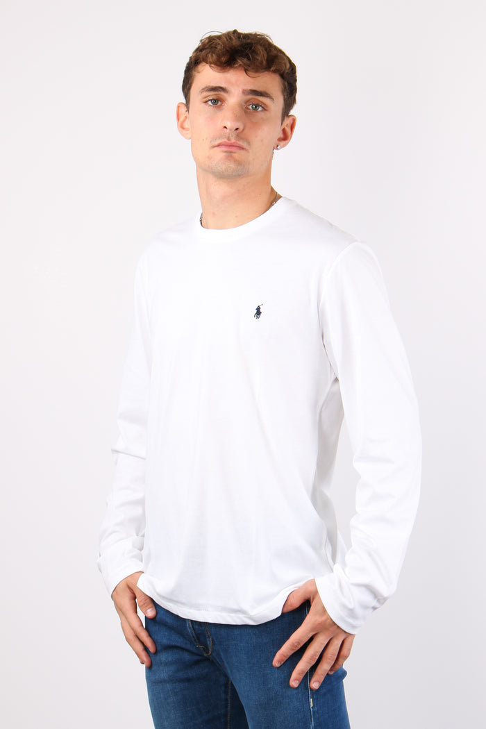 T-shirt Ml Scollo V Logo White-5