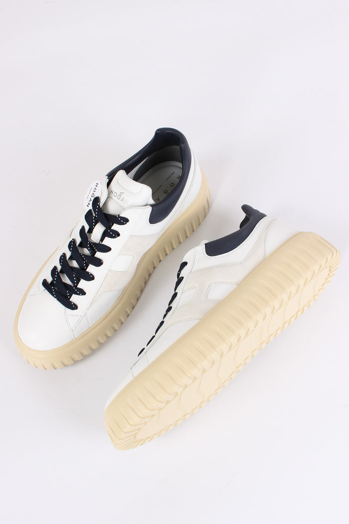 Sneaker Platform Nappa Bianco/blu-2