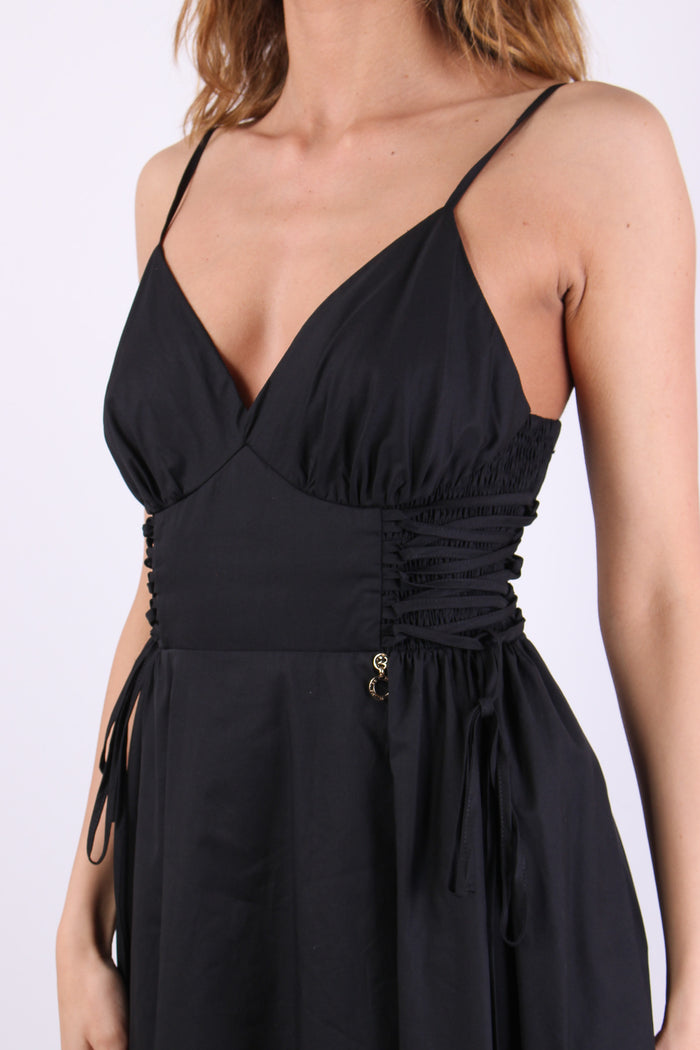 Messy Abito Lungo Punto Smok Black-8