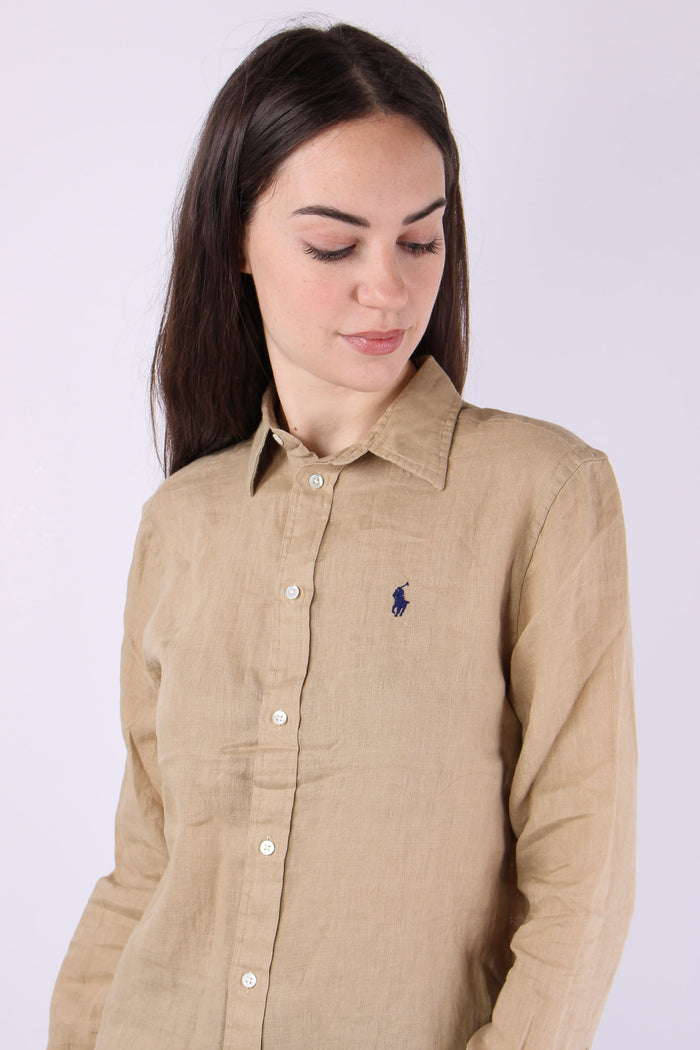 Camicia Classica Lino Coastal Beige-8