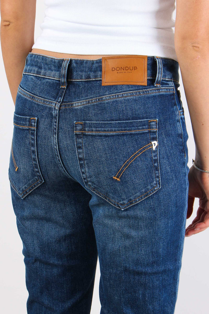 Koons Denim Micro Rotture Bottone Gioiello Denim Medio-11