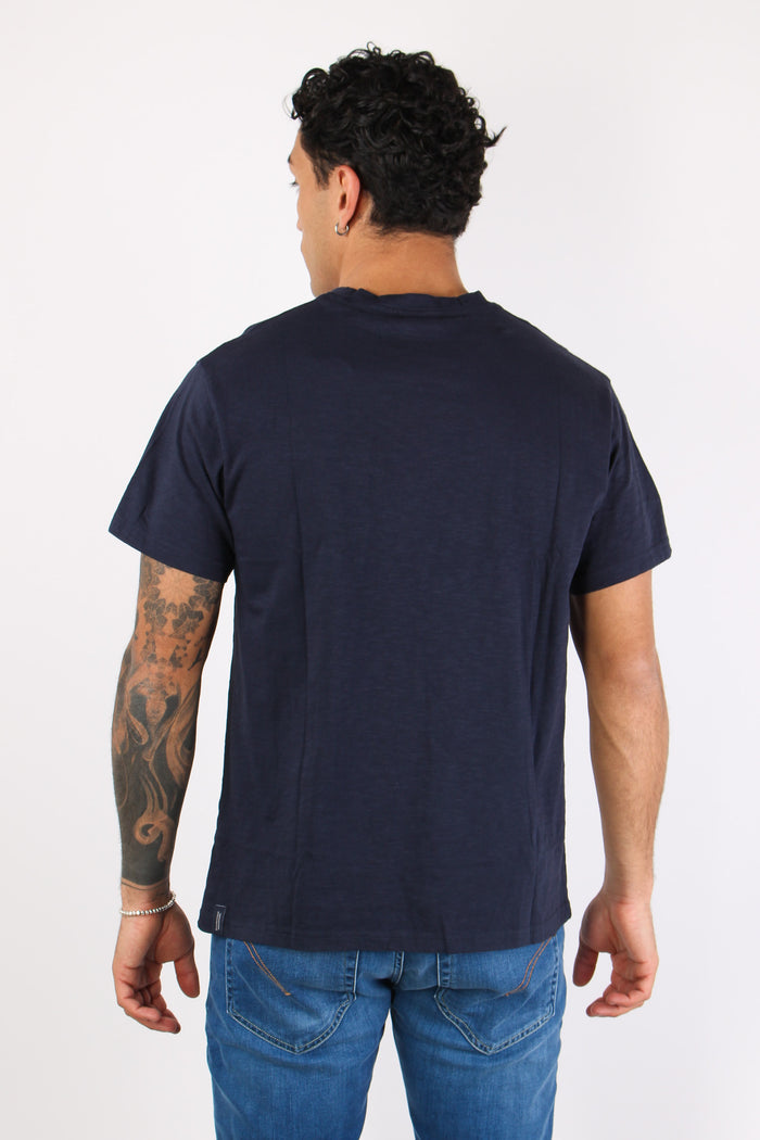 T-shirt Girocollo Taschino Blue-4