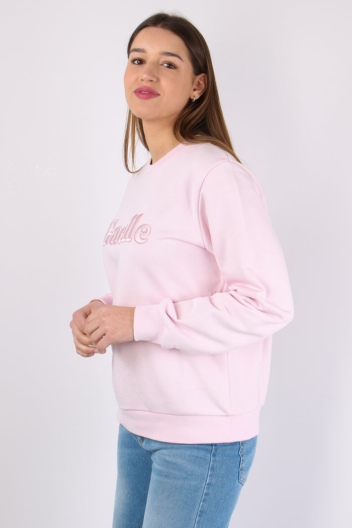 Felpa Basica Ricamo Rosa-5