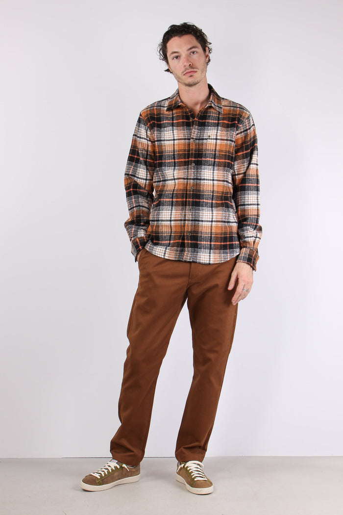 Camicia Flanella Taschino Quad Bruciato/nero