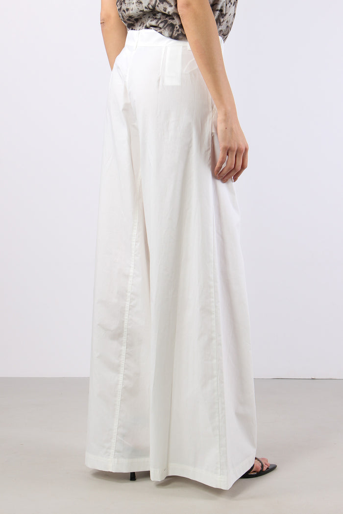 Canelli Pantalone Popeline Bianco-6