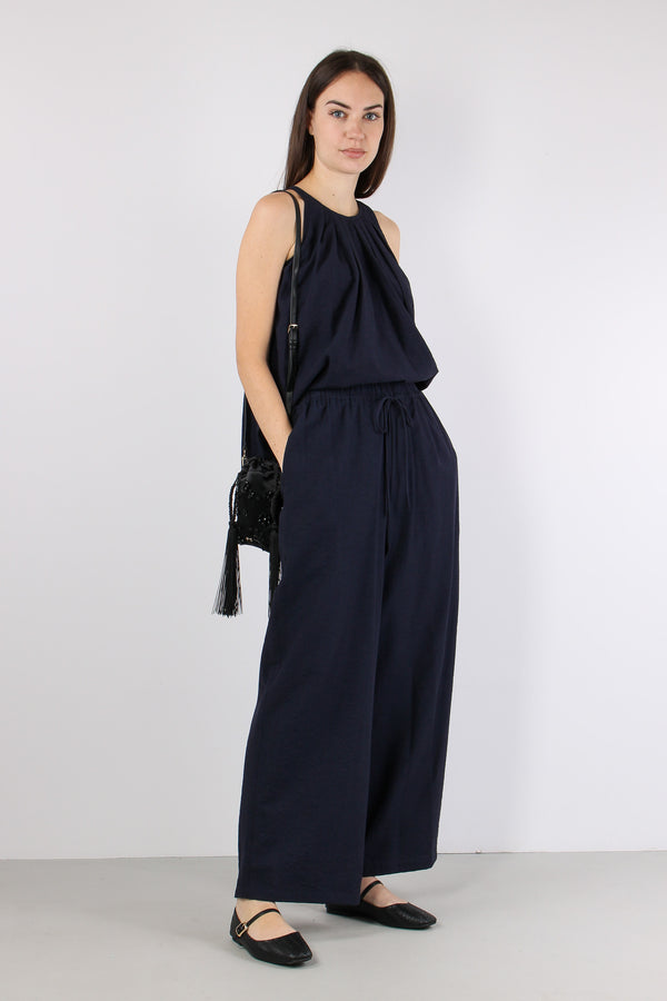 Canotta Plisse Blu Navy