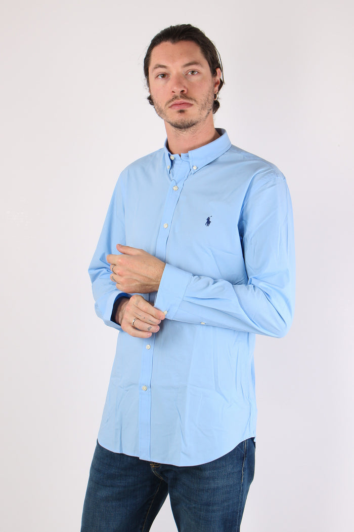 Camicia Slim Stretch Popeline Austin Blue-3