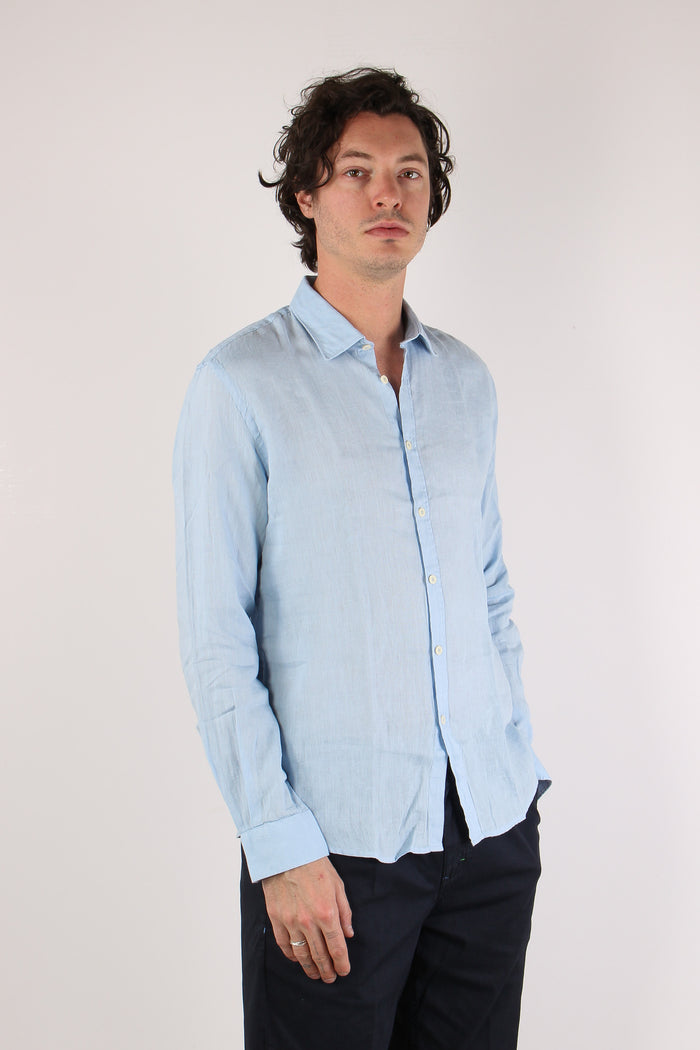 Camicia Lino Colletto Celeste-6