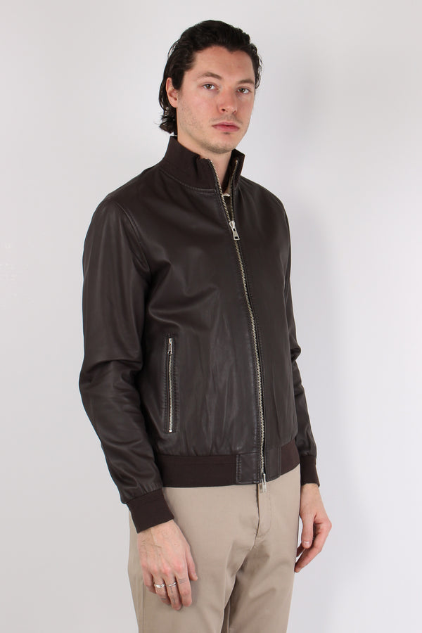 Bomber Pelle Dark Brown-2