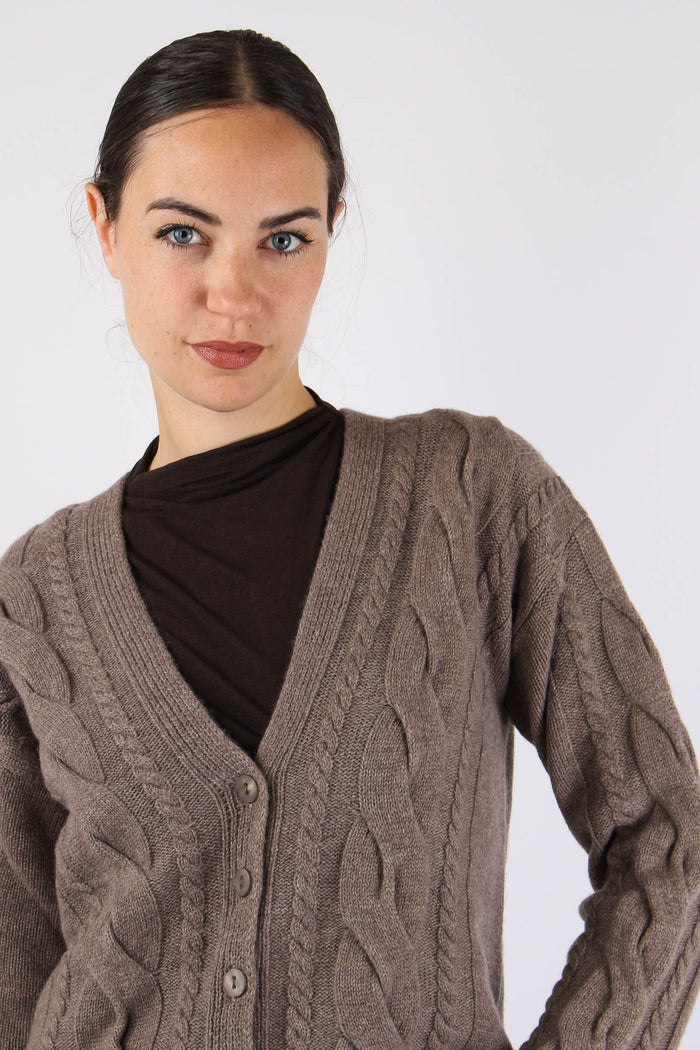 Cardigan Treccia Brown-7