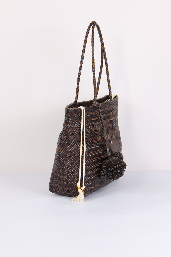 Paloma Shopping Pelle Intrecci Choco-6