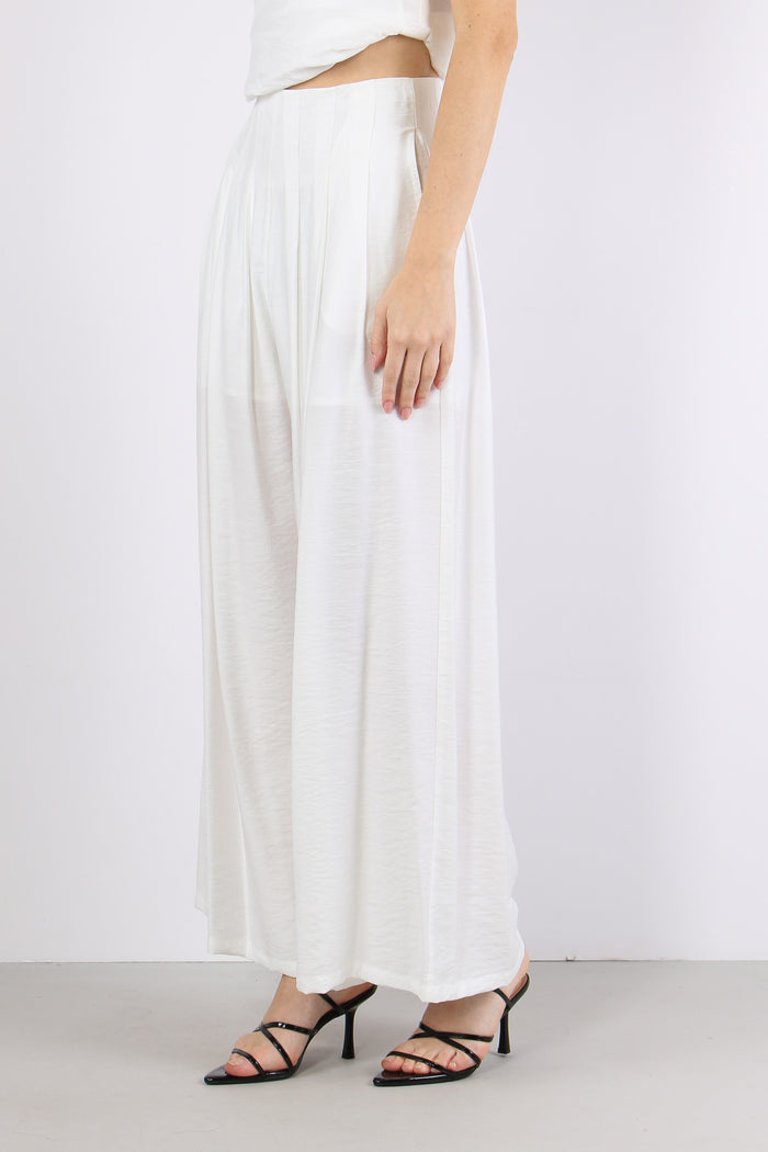 Pantalone Gamba Larga Pences Bianco-5