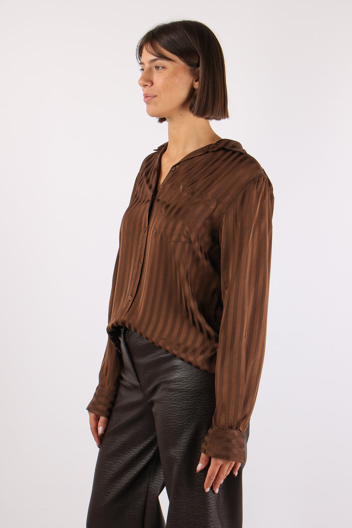 Camicia Riga  Effetto Raso Moro-6