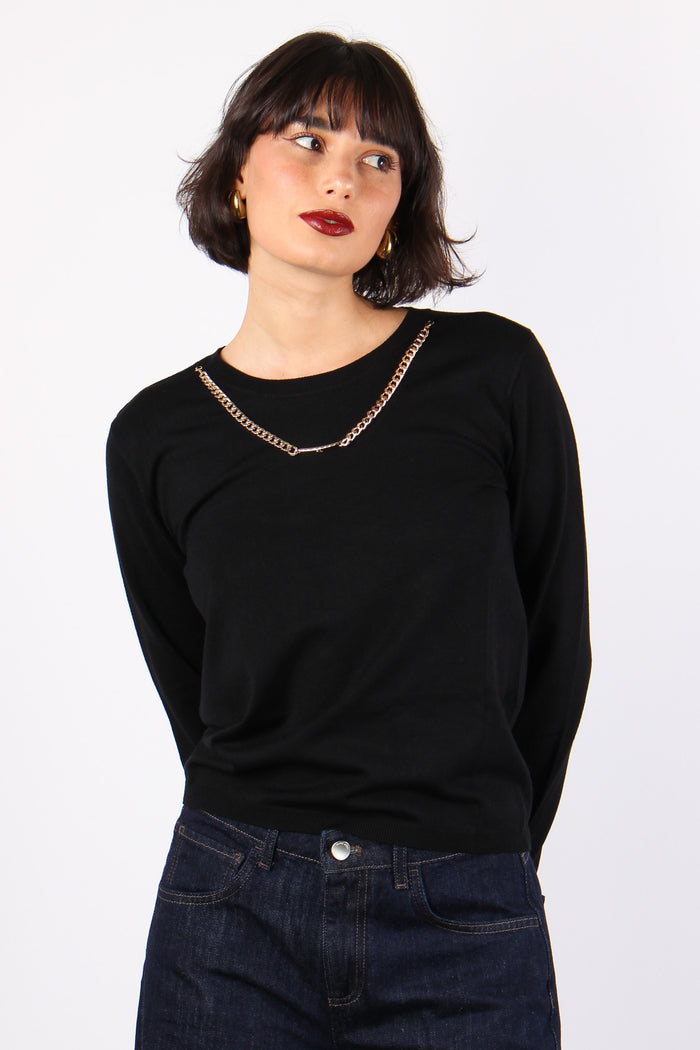 Claudia Maglia Catena Placca Black