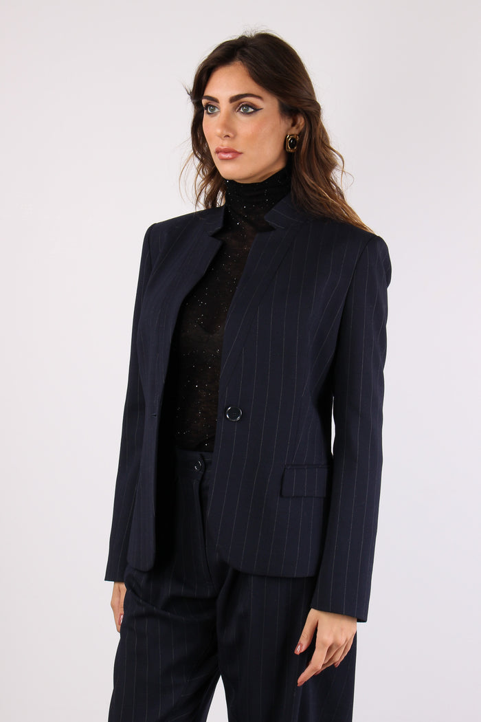 Kebab Giacca Sfiancata Gessata Blu/bianco-7