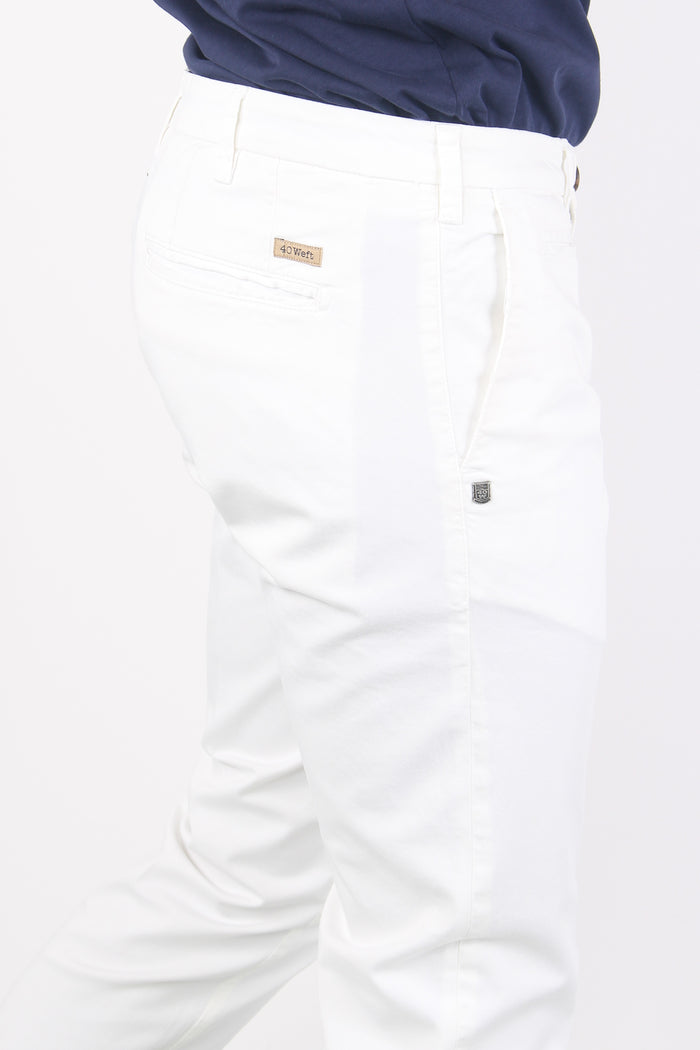 Pantalone Chino Slim Fit Bianco Ottico-7