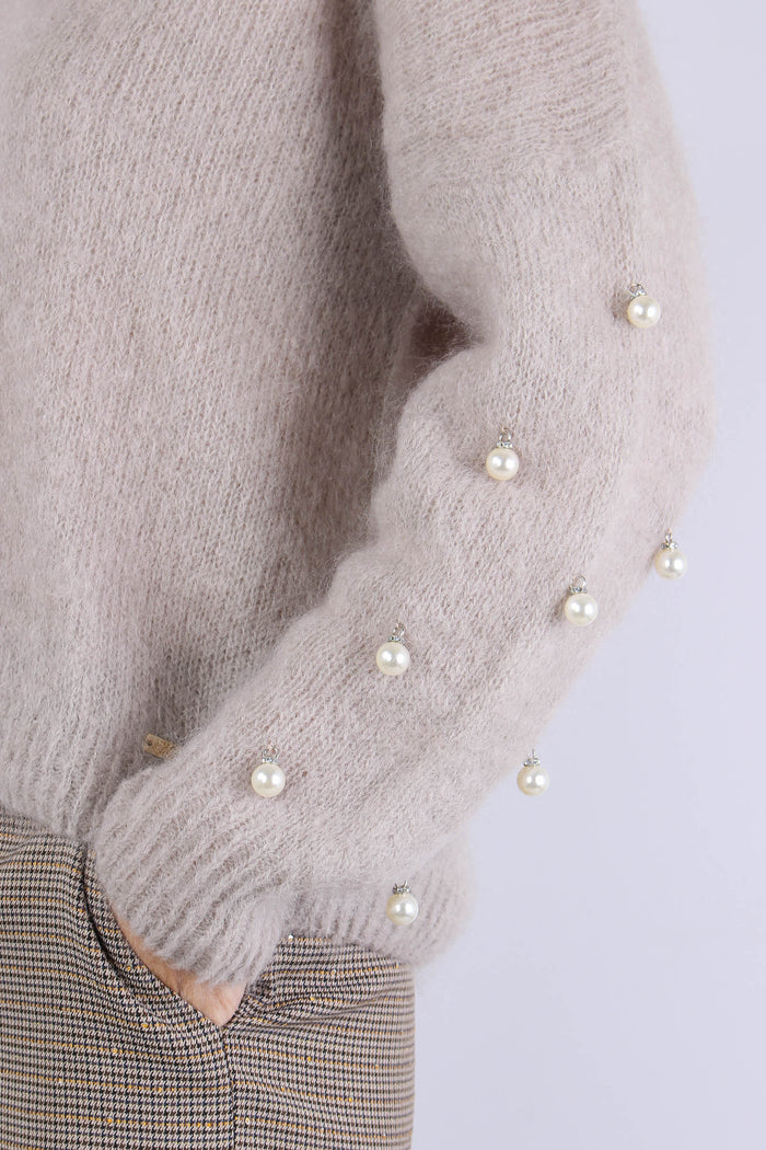 Maglia Manica Perle Nude-8