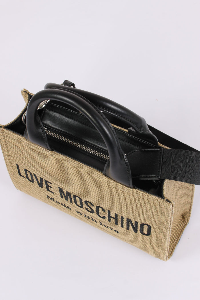 Borsa 2 Manici Logo Canvas Oro-4