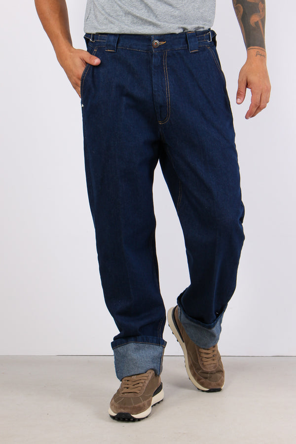 Denim Over Risvolto Blu-2