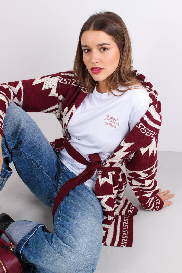 T-shirt Ricamo Mi Sveglio Otti Bianco-3