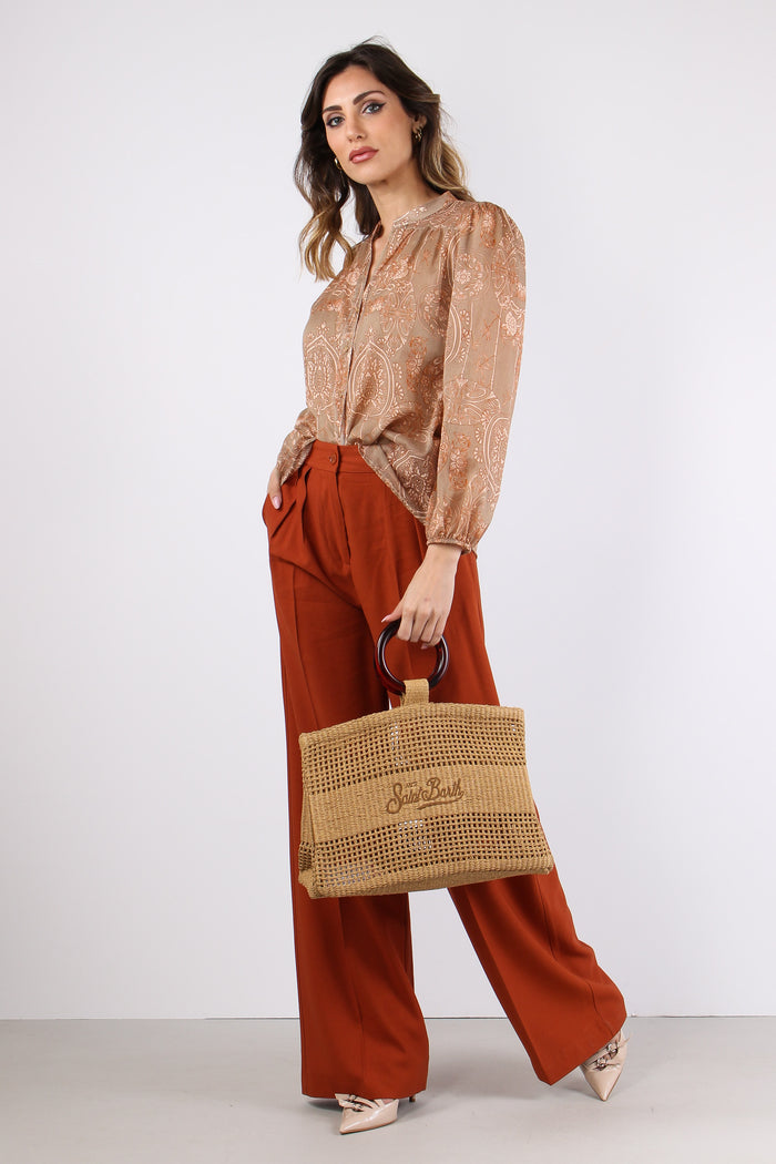 Pantalone Palazzo Misto Viscos Ruggine-7