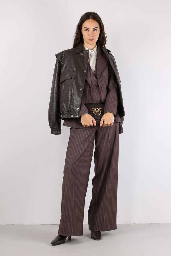 Bomber Ecopelle Stampa Cocco Brown