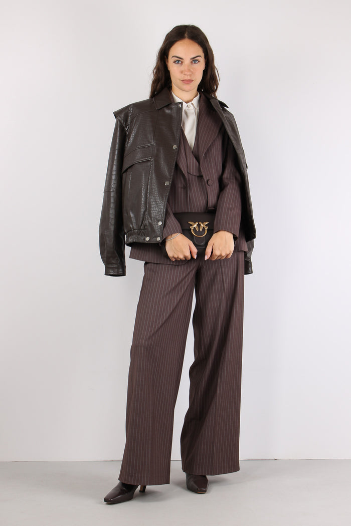 Bomber Ecopelle Stampa Cocco Brown