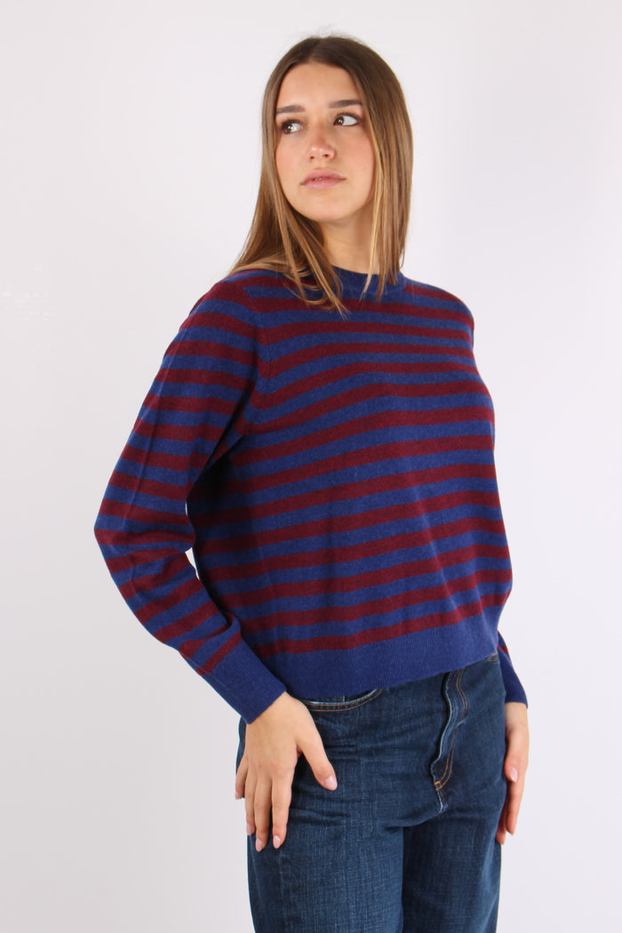Maglia Girocollo Riga Blue/bordeaux-7