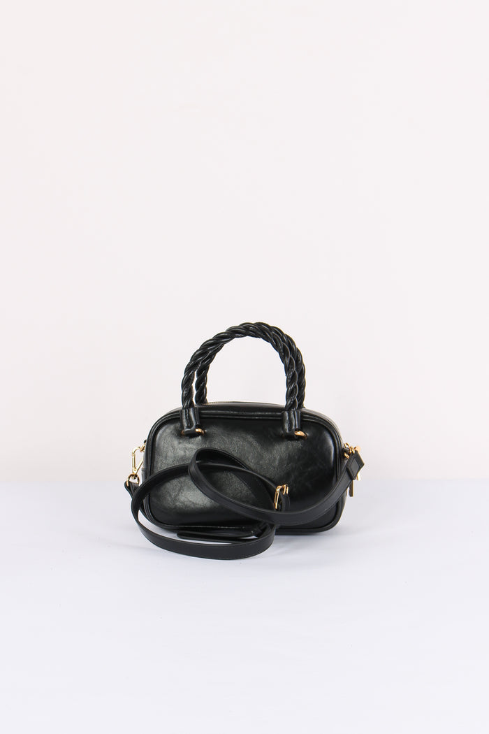 Bauletto Manico Intreccio Nero-3