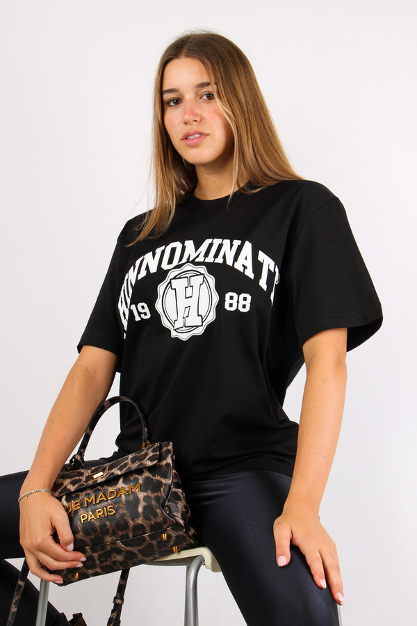 T-shirt Over College Nero-2