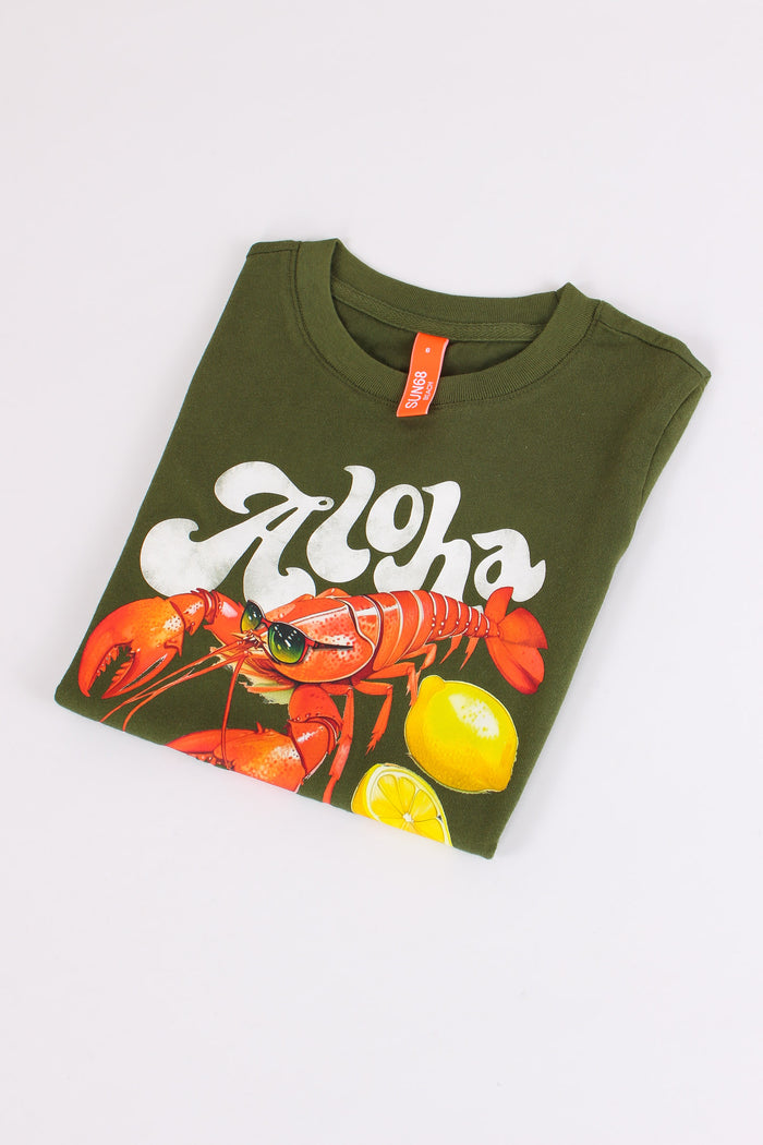 T-shirt Stampa Beach Verde-4