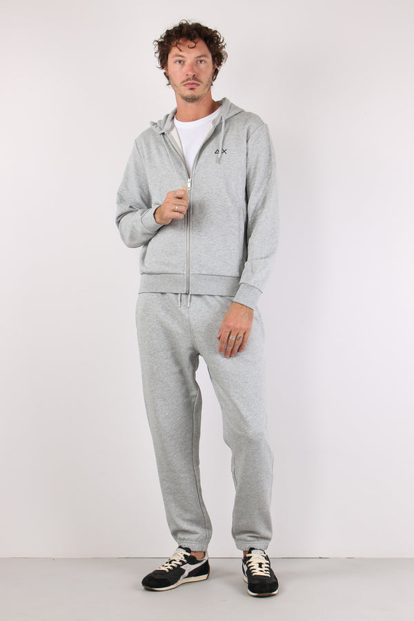 Felpa Full Zip Cappuccio Grigio-2