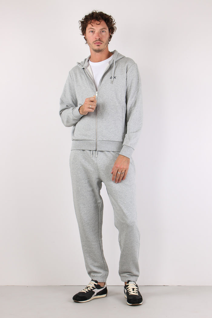 Felpa Full Zip Cappuccio Grigio-2