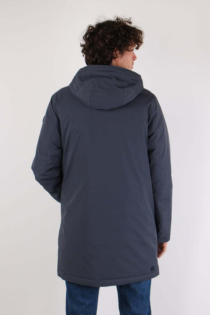 Giubbotto Parka Nylon Liscio Navy-5