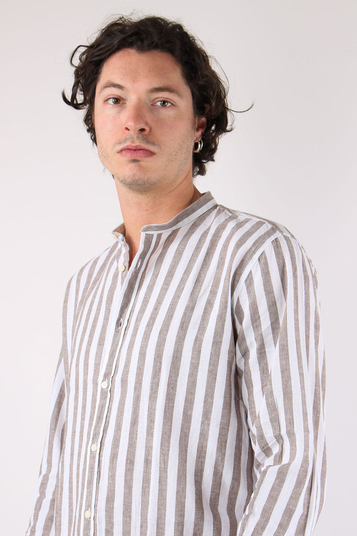 Camicia Lino Riga Grande Brown-7