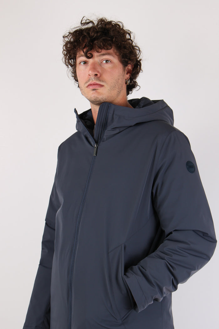 Giubbotto Parka Nylon Liscio Navy-6