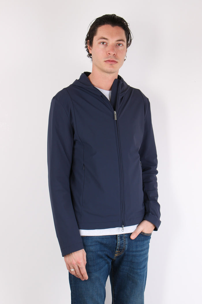 Giubbotto Stretch Cappuccio Navy-3