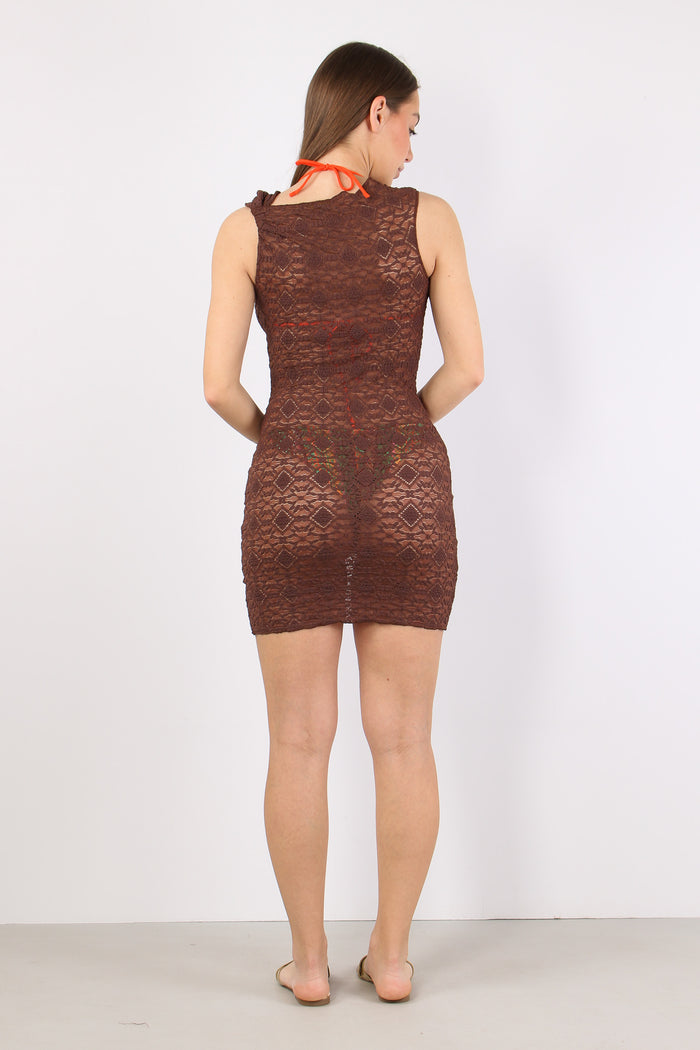 Abito Macrame Corto Moro-4