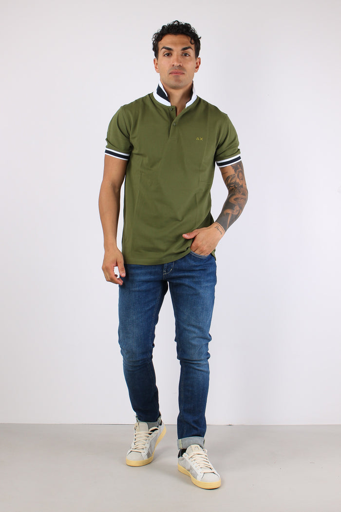 Polo Collo Bicolor Verde-2