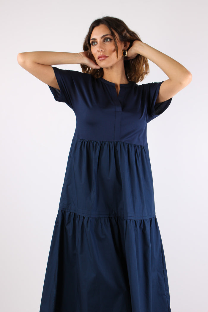 Capsula Abito Maglia Cotone Blu-3