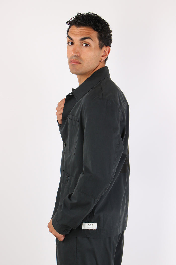Canoa Giacca Camicia Tasche Nero-3