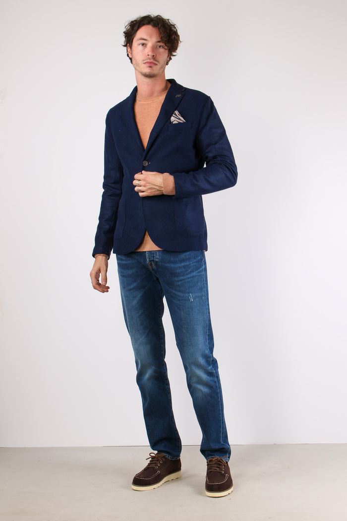 Giacca Taglio Vivo Navy-5