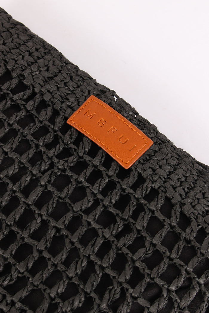 Maxi Pochette Rafia Nero-7