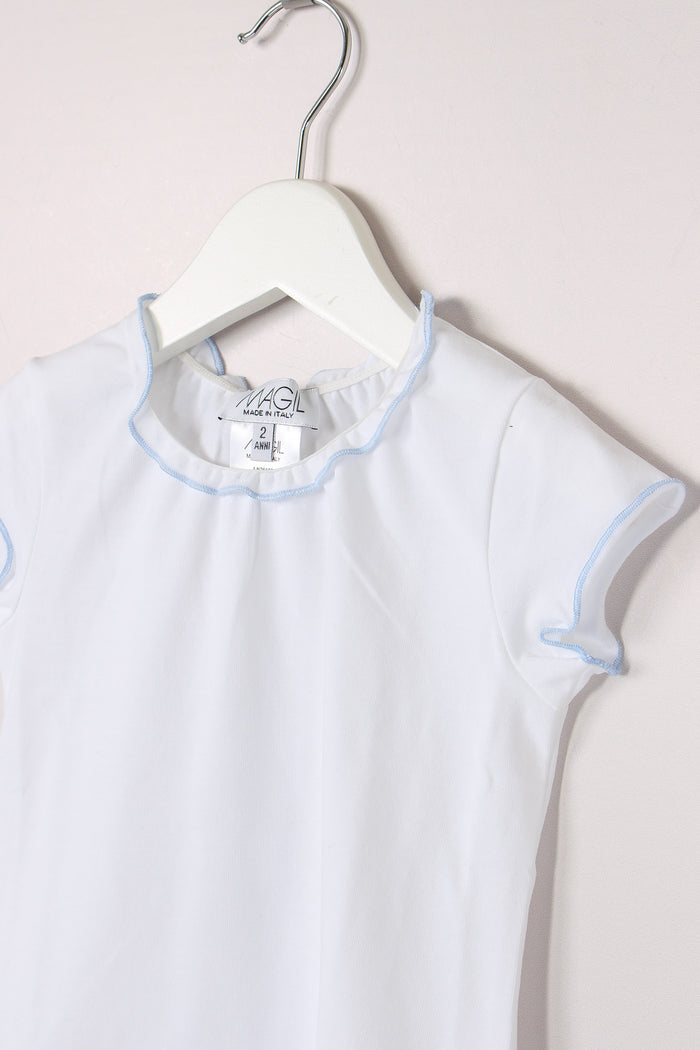 T-shirt Profilo Contrasto Azzurro-3