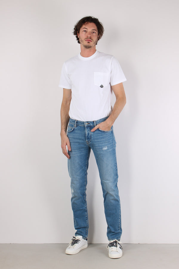 Denim Rotture Elasticizzato Denim Medio