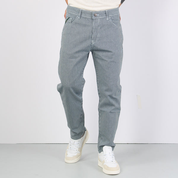 Pantalone Cropped Righe Blu/grigio-2