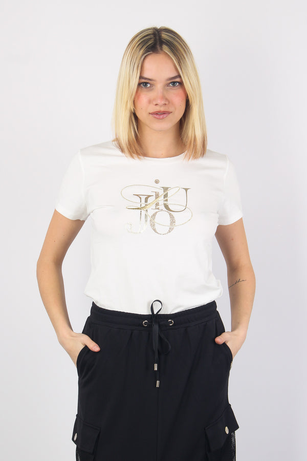 T-shirt Logo Glitter Ivory/shine