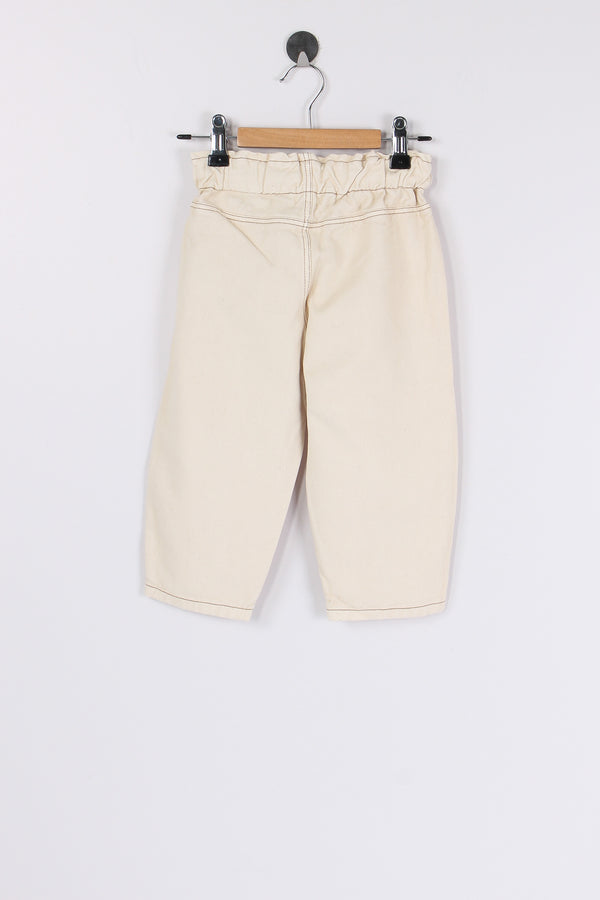 Pantalone Ampio Twill Ivory-2