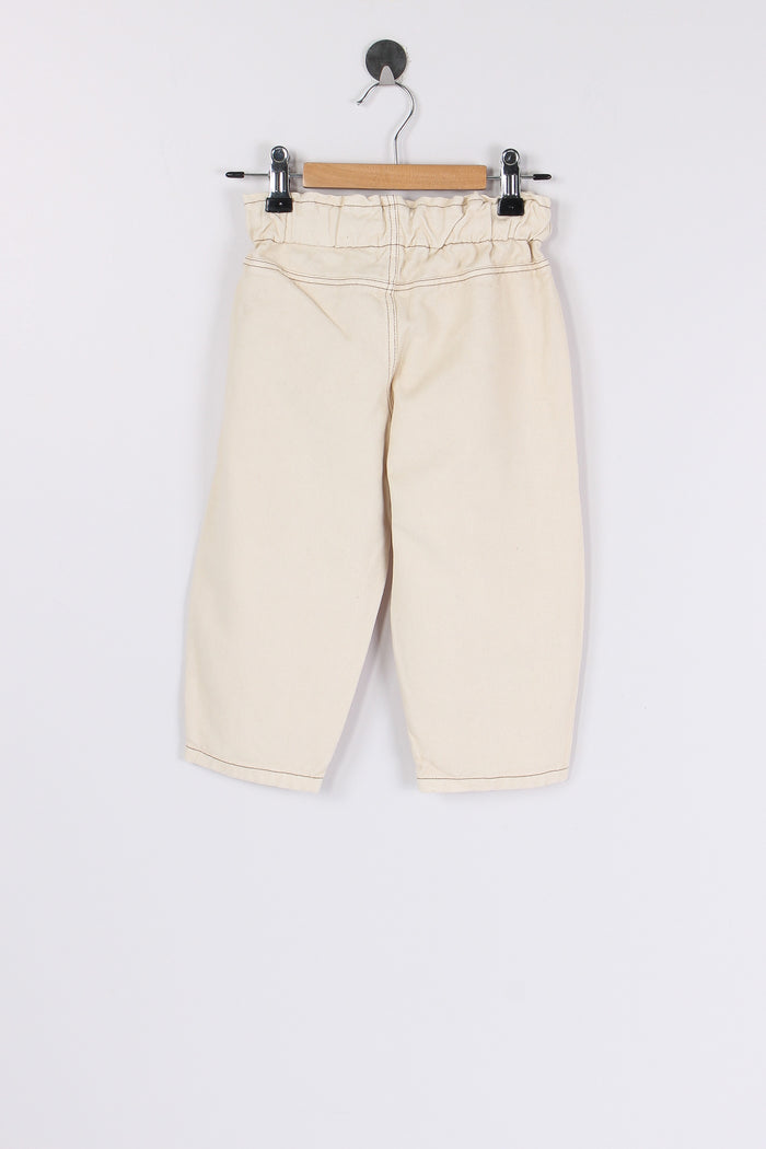 Pantalone Ampio Twill Ivory-2