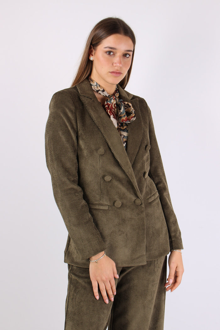 Giacca Doppiopetto Velluto Cos Militare-4